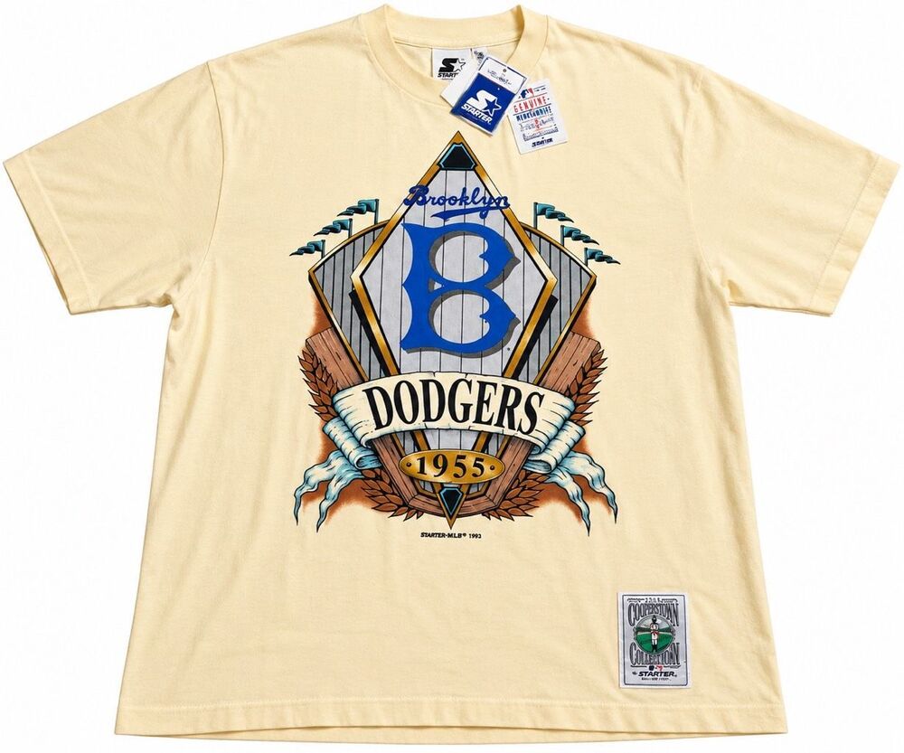NWT Starter Vintage 1993 Brooklyn Dodgers Cooperstown Single Stitch T-Shirt XL